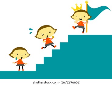 children's steps, start to goal