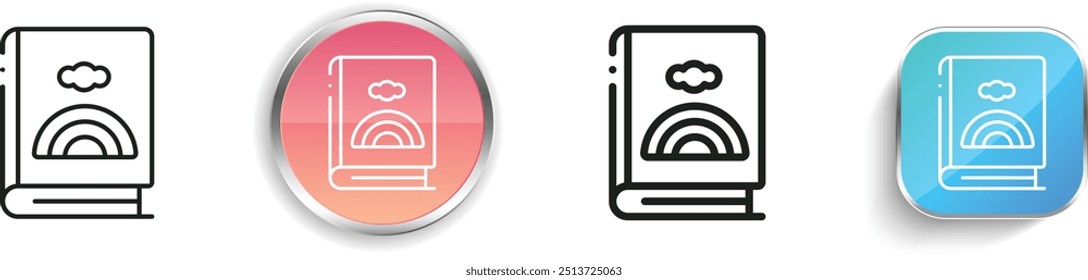 childrens stories icon. Thin Linear, Regular and Button Style Design Isolated On White Background
