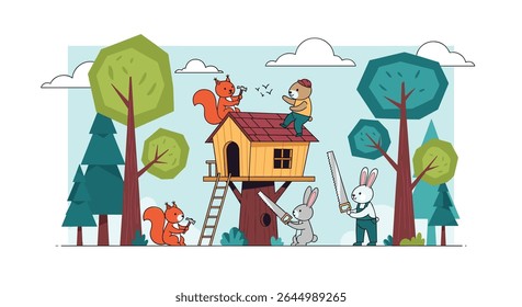 Childrens Story of a Wonderful Day Spent with Friends in the Treehouse