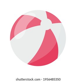 Children's striped rubber ball. Isolated on a white background. Vector illustration