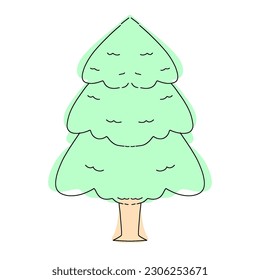 Children's summer doodle clipart with pastel colors 