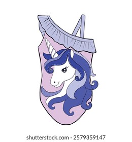 children's swimsuit design. unicorn patterned swimsuit, fashion and more