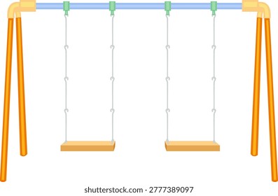 Icono de conjunto de columpio para niños aislado sobre fondo blanco. Equipo de parque infantil para parque y escuela.