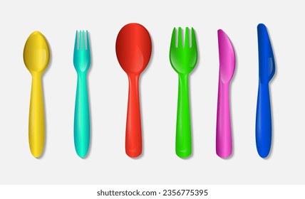 Children's tableware vector illustration, ready-to-use template, realistic design. Eps10