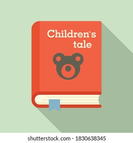 Kindermädchen erzählt eine Ikone des Buches. Flache Illustration von Kindergeschichten, Vektorsymbol für Webdesign