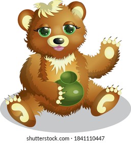 children's Teddy vector bear brown color