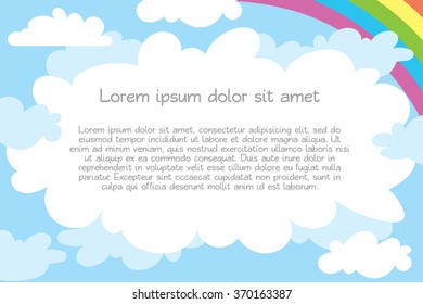 Children's template for advertising brochure. Ready for your message. Lorem ipsum. Vector illustration. Isolated on white background