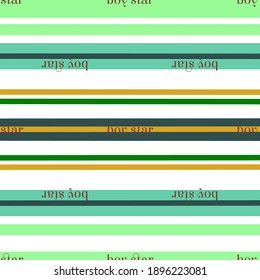 Childrens texture. Sailor stripes seamless pattern. Mens, kids summer, spring seamless stripes texture. Horizontal lines of endless design with lettering. Boys Printed T-Shirts