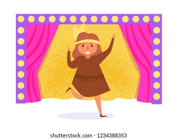 Children's theatrical performance Vector. Cartoon. Isolated art on white background. Flat