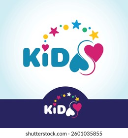 Children's themed logo and logotype design. Vector design template.