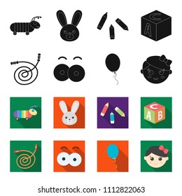 Children's toy black,flet icons in set collection for design. Game and bauble vector symbol stock web illustration.