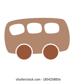 children's toy car in boho style in brown color. trend design