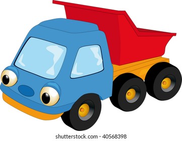 the children's toy car a dump-body truck