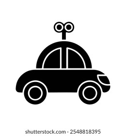 Children's Toy Car Icon. Customizable thin line illustration.  Editable stroke.