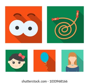 Children's toy flat icons in set collection for design. Game and bauble vector symbol stock web illustration.