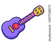 children's toy guitar vector art illustration