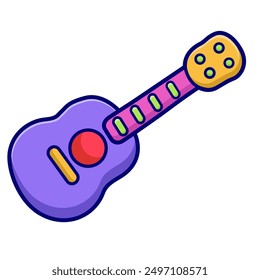 children's toy guitar vector art illustration