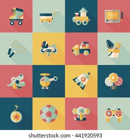 Children's toy icons set