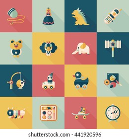 Children's toy icons set