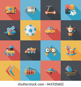 Children's toy icons set