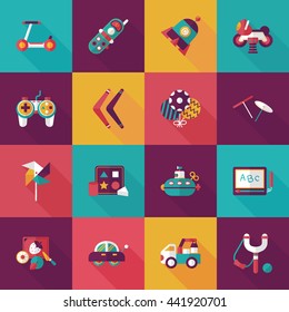 Children's toy icons set