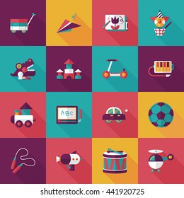 Children's toy icons set