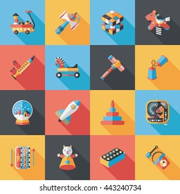 Children's toy icons set