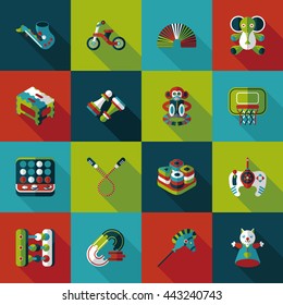 Children's toy icons set