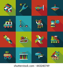 Children's toy icons set