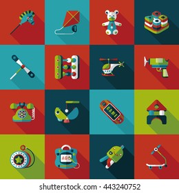 Children's toy icons set