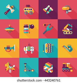 Children's toy icons set