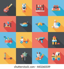 Children's toy icons set