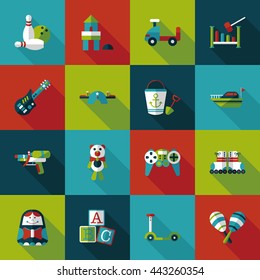 Children's toy icons set