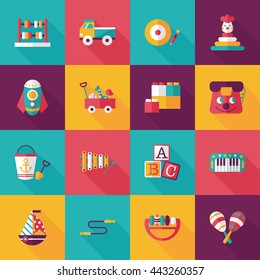 Children's toy icons set