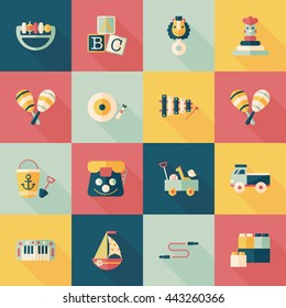 Children's toy icons set