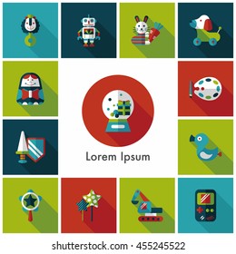 Children's toy icons set