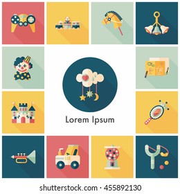 Children's toy icons set