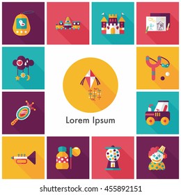 Children's toy icons set