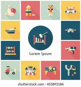 Children's toy icons set
