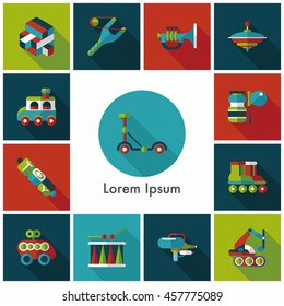 Children's toy icons set