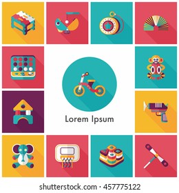 Children's toy icons set