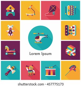 Children's toy icons set