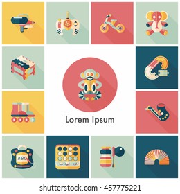 Children's toy icons set