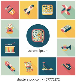 Children's toy icons set