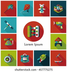 Children's toy icons set