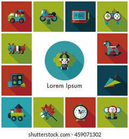 Children's toy icons set