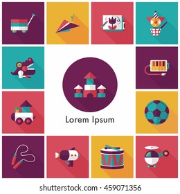 Children's toy icons set