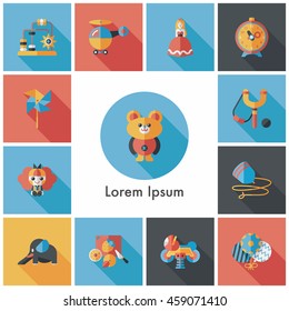 Children's toy icons set