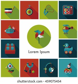 Children's toy icons set