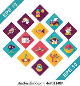 Children's toy icons set